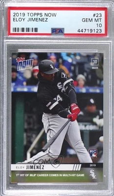 2019 Topps Now /1097 Eloy Jimenez #23 PSA 10 GEM MT Rookie RC - Image 1 of 2