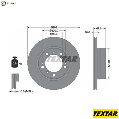 2x BRAKE DISC 92088903 FOR PORSCHE M 96.20 2.5L M96.23/22 2.7L 6cyl BOXSTER - Image 1 of 4
