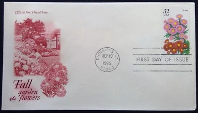 Scott 2993 FDC Aster Garden Flowers Series Art Craft Cachet - Image 1 of 3