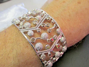 Nini  15.00 ctw Fancy Cognac & White Diamond Bracelet 18k White Gold 8 inch  - Picture 1 of 7