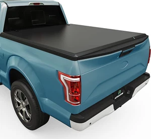 Soft Quad-Fold Truck Bed Tonneau Cover Compatible with 2015-2025 Ford F-150 F150 - Picture 1 of 9