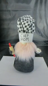 New Unique Handmade Gnome Free Standing Gray Mom Chef Baker Theme 11" - Picture 1 of 5
