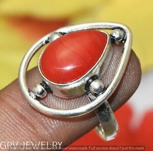 Red Lace Onyx Gemstone Ring 925 Sterling Silver Overlay Us Size 7.5" U295-E151