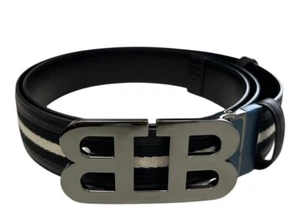 Bally 6303775 Mirror B Reversible Leather Striped/Black Belt EU 120/US 47 - Bild 1 von 6