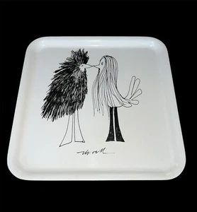 Olle Eksell 13”x13” Serving Tray IKEA Onskedrom Novelty Bird People Classic MCM - Picture 1 of 3