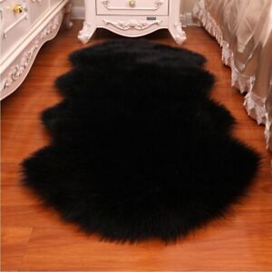 Small Carpet Non Slip Fluffy Shaggy Sheepskin Rug Bedroom Mat Soft Rugs Faux Fur