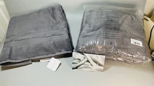 Toalla de baño clásica de algodón turco PARACHUTE en gris carbón **Nueva en bolsa con etiquetas - Imagen 1 de 16