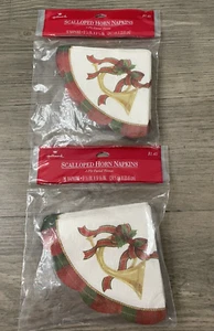 SELLO DE COLECCIÓN Servilletas Festoneadas de Navidad Diseño Cuerno Francés, 32 servilletas en total - Imagen 1 de 3