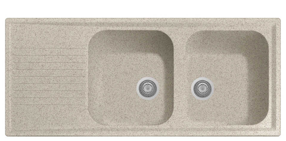Lavello fragranite PLADOS PL1162 2 vasche +scolapiatti Avena/Bianco/Nero/Terra