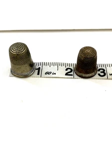 Set Of 2 Vintage Thimbles Size 9 and 11 - Picture 1 of 5
