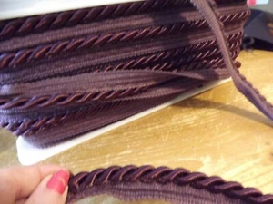 new plum purple TWISTED ROPE CORDING w/ LIP upholstery sewing trim SOLD BTY - Picture 1 of 6