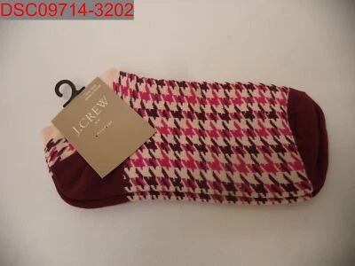 J. Calcetines al tobillo Crew rosa borgoña pata de gallo para mujer, talla única 099106376418 Foto 1 de 4