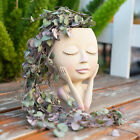 Indoor Outdoor Garden Flower Closed Eyes Face Planter Head Planter Succulent Pot