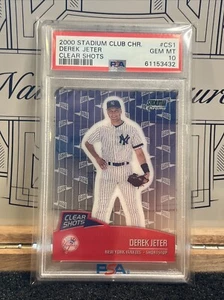 2000 Stadium Club Chrome Derek Jeter PSA 10 Clear Shots Insert HOF Yankees - Picture 1 of 2