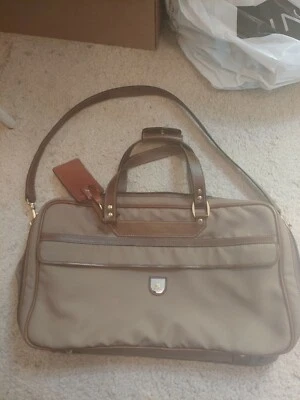 Bolso de Lona Gimnasio Vintage Mark Cross Cuero Borde Viaje de Día Foto 1 de 4