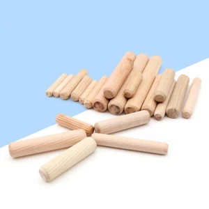 200 Pack 6x30mm Wood Dowel Straight Fluted Wooden Dowel For Furniture Crafts - Picture 1 of 12