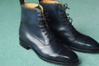 Handcrafted New Men's Blue Leather, Oxford Toe Cap Lace Up Formal Boots Men.
