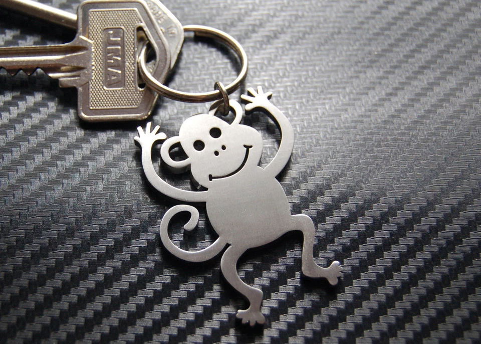 MONKEY Keyring Keychain Key Fob Stainless Steel Cheeky Fun Gift - Image 1 of 1