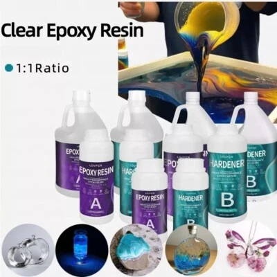Food Safe Epoxy Resin Crystal Clear Art Craft Fast Cure 500ML/1L/2L/4L/8L - Image 1 of 4