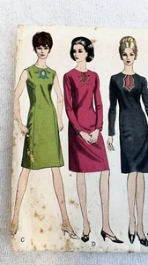 Vintage 60s Vogue 6659 A-Line Semi- fitted slightly A-shaped dress Sz 10 Bust 31 - Picture 1 of 11