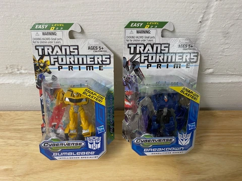 Transformers Prime Cyberverse Bumblebee and Breakdown Lot of 2 RID New Sealed Cover