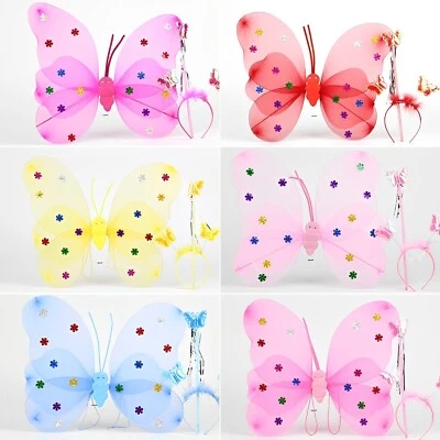 Pacote com 50 fantasias festa princesa fada tiara varinha borboleta menina asa granel - Imagem 1 de 4