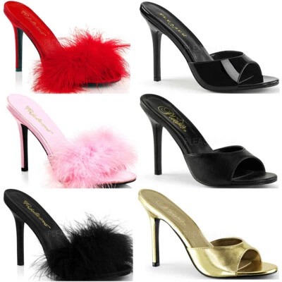 Pleaser Fabulicious 4" Heel Slide Peep Toe Adult Women Shoes Sandals Clas01