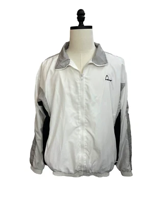 Chaqueta cortavientos Head blanca grande para hombre con cuello cremallera completa manga larga Foto 1 de 2
