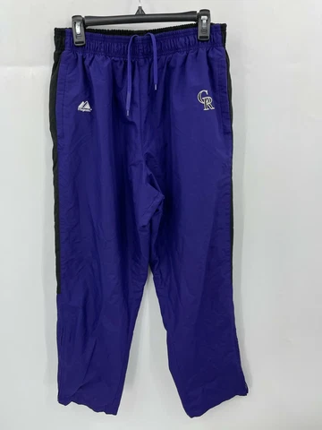 Colorado Rockies Majestic Track Pants Mens Large Purple Joggers Baseball MLB Cover
