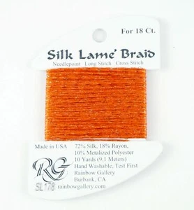 SILK LAME Braid #SL178 Persimmon 18m Needlepoint Stitching Fiber Rainbow Gallery - Picture 1 of 1