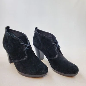 Giani Bernini Stiefel Bootie OLOT Damengröße 9 M Knöchel schwarz Wildleder Schnürung - Bild 1 von 13