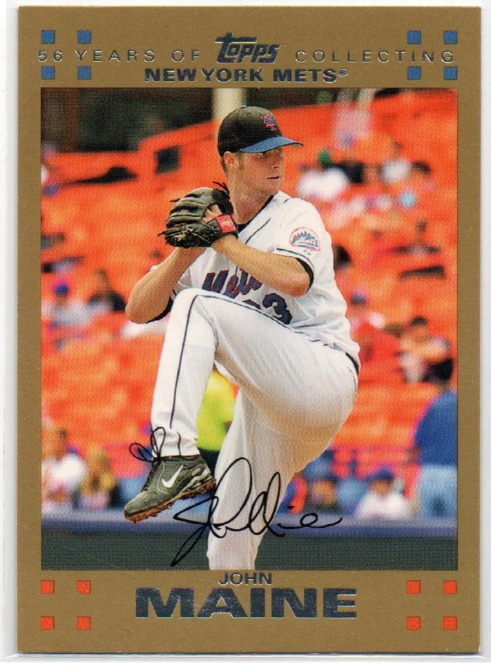 2007 Topps Series 2 Baseball GOLD #484 John Maine NEW YORK METS 1266/2007 53 - Image 1 of 1