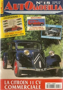 AUTOMOBILIA 18 CITROEN TRACTION 11 COMMERCIALE PEUGEOT 402 TALBOT CHAMPION MONDE - Imagen 1 de 2