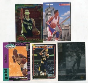 Lote de 5 tarjetas coleccionables de baloncesto Reggie Miller HOF INDIANA PACERS (LOTE 49) - Imagen 1 de 1