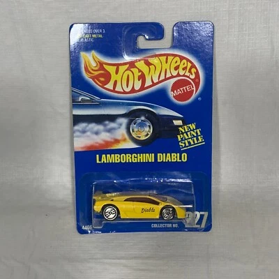 风火轮兰博基尼暗黑破坏神黄色 #227 1992 蓝色卡片超风火轮 — 第 1/4 张图片