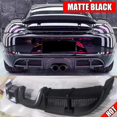 Difusor de parachoques trasero negro mate ajuste para Porsche 718 Boxster Cayman 2016-18 Foto 1 de 4