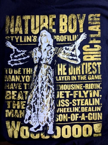 Ric Flair Nature Boy 2-Sided Championship Gold Wrestling T-Shirt 3XL Cover