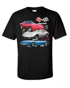 C3 Corvette Mens Black T shirt Chevrolet licensed - Picture 1 of 5