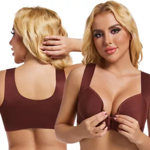 Front Fastening Ladies Bras Wireless Brassiere Sexy Lingerie Thin Cup Underwear - Picture 1 of 15