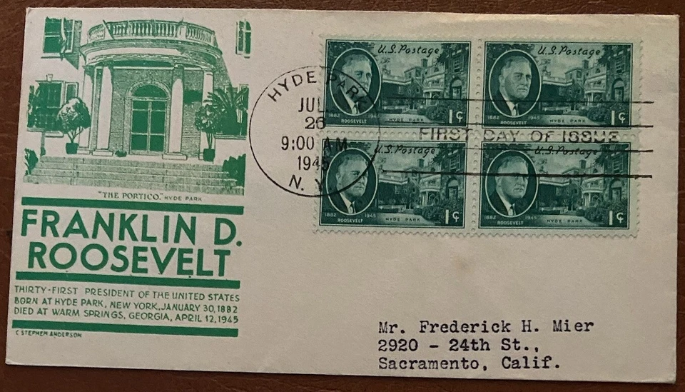 US First Day Cover Scott Catalogue Number #930!  Franklin D. Roosevelt! - Image 1 of 1