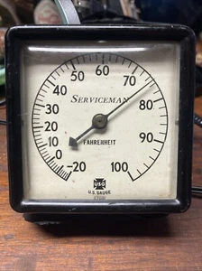 Vintage U.S. Gauge"Temp Gauge, custodia in metallo, lampadina estesa e opzioni di ricalibrazione - Foto 1 di 6