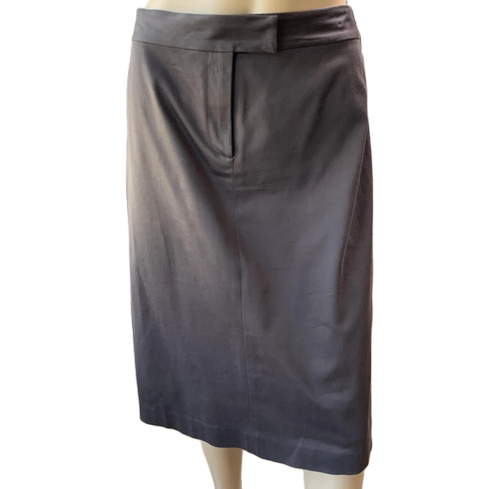 Falda para mujer Bloomingdale's marrón algodón spandex lápiz hasta la rodilla preppy talla 12 Foto 1 de 4