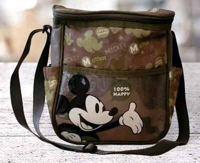Disney Bebé Mickey Mouse Camuflado Verde Bolsillos para Biberones Hombro Bandolera Cartera Foto 1 de 4