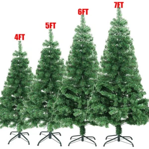 4/5/6/7FT Christmas Tree Green/White Xmas Tree Decor/W 80LED Fairy String Lights - Picture 1 of 16