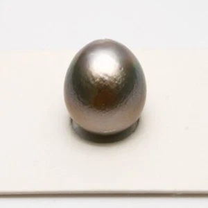 Perla de Tahití suelta 14x12 mm color gris un agujero - Imagen 1 de 3