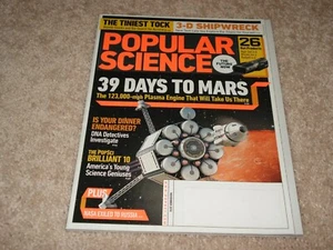 39 DAYS TO MARS 123,000 MPH PLASMA ENGINE November 2010 POPULAR SCIENCE MAGAZINE - Imagen 1 de 1