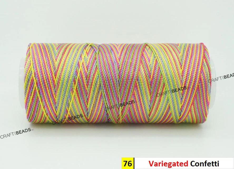 Variegated - 0.6mm Nylon Twisted Cord Thread Macrame Beading Crochet Hand Craft - Image 1 of 1