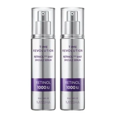 MISSHA Time Revolution Retinol 1000 Shot Spicule Suero 50mlx2EA Reafirmante K-Beauty Foto 1 de 4