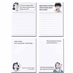 DUGUTUL 4 Funny Novelty Memo Pads,4 x 5.5 in(10x14cm),200 sheets,Coworker Gif... - Picture 1 of 9