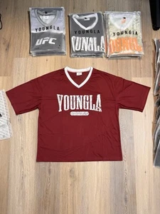 YOUNGLA 4187 - VARSITY FOOTBALL CROPPED JERSEY Color - Burgundy, Size - XXL - Picture 1 of 3
